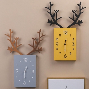 50 X 35 cm Egyszerű Fa Agancs Falióra Római Számokkal Fali Otthoni Irodai Dekoráció