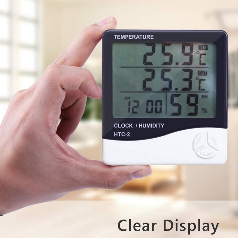 Digitális Nedvességmérő Lcd Hőmérséklet Páratartalom 3m Szonda Kábel Nagy Kijelző