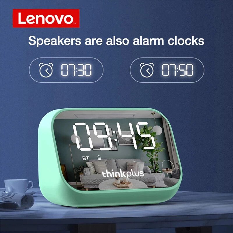 Thinkplus Ts13 Hangszóró Ébresztőóra Tükör Vezeték Nélküli Bluetooth Led Digitális Sztereó Asztali Számítógép