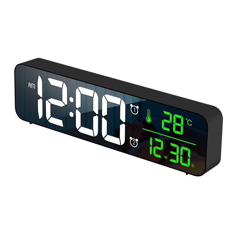 Usb Led 3d Zene Kettős Ébresztőóra Hőmérő Hőmérséklet Dátum Hd Led Kijelző Elektronikus Asztali Digitális Órák