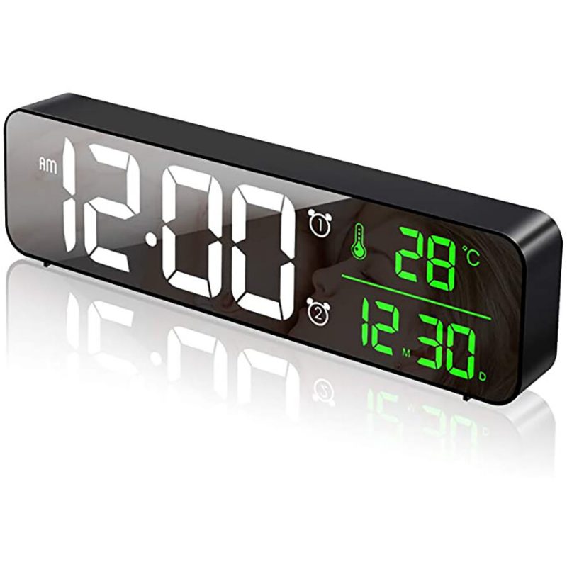 Usb Led 3d Zene Kettős Ébresztőóra Hőmérő Hőmérséklet Dátum Hd Led Kijelző Elektronikus Asztali Digitális Órák