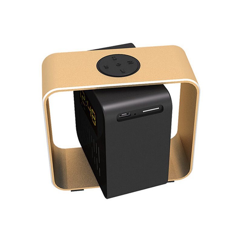 Usb Töltő Led Bt/tf/fm Bluetooth Hangszóró 360 Forgó Rádiós Ébresztőóra