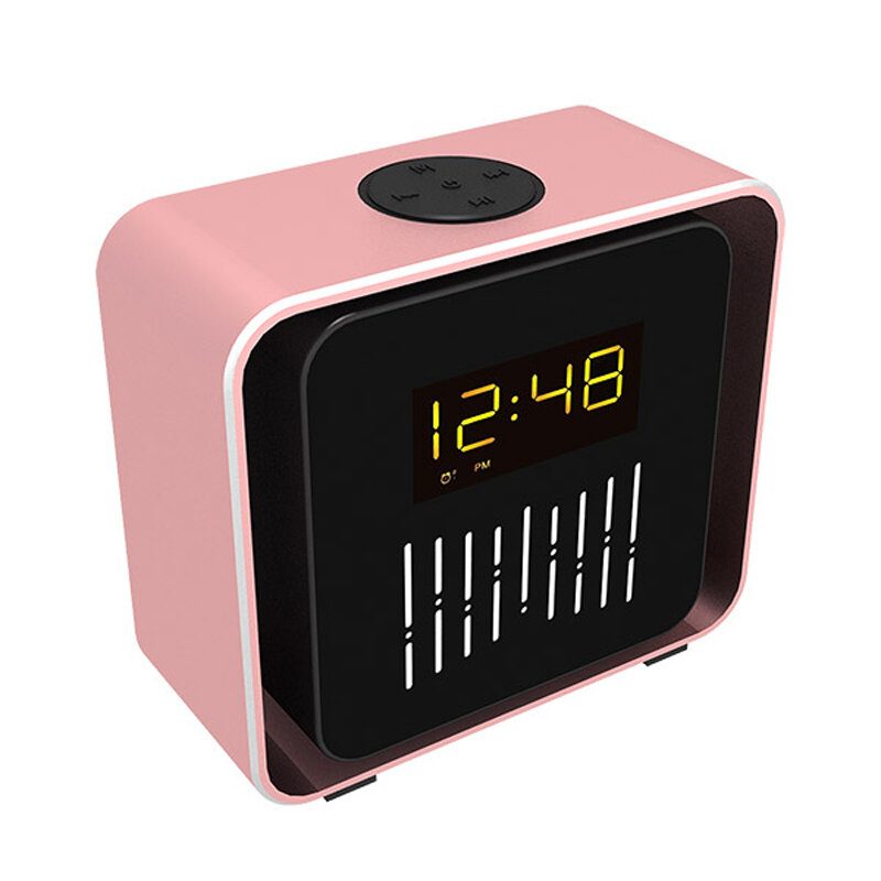 Usb Töltő Led Bt/tf/fm Bluetooth Hangszóró 360 Forgó Rádiós Ébresztőóra