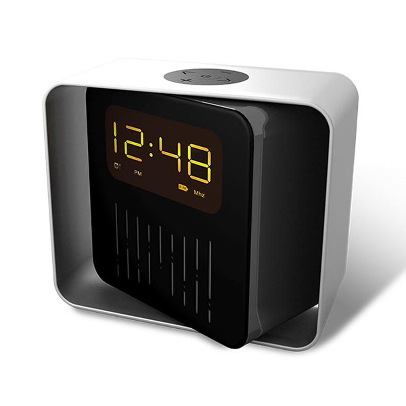 Usb Töltő Led Bt/tf/fm Bluetooth Hangszóró 360 Forgó Rádiós Ébresztőóra