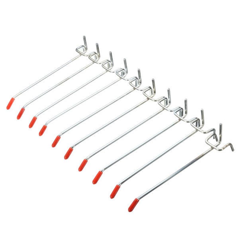 10 Db Rozsdamentes Acél Fali Akasztó Coat Shop Lécfalhoz 10 × 150 mm
