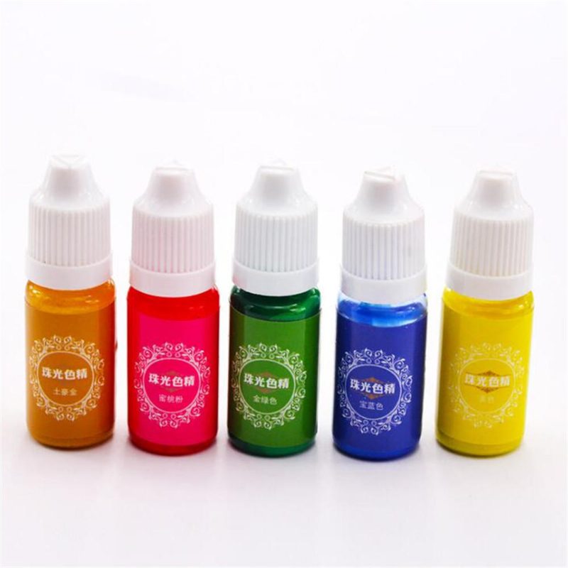 10 Ml Pearl Fényes Pigment 24 Színű Uv Gyanta Epoxigyanta Ragasztó Festék Színező Barkács Ékszer Forma Készítés Kézműves