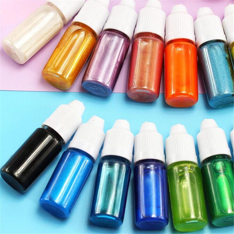 10 Ml Pearl Fényes Pigment 24 Színű Uv Gyanta Epoxigyanta Ragasztó Festék Színező Barkács Ékszer Forma Készítés Kézműves