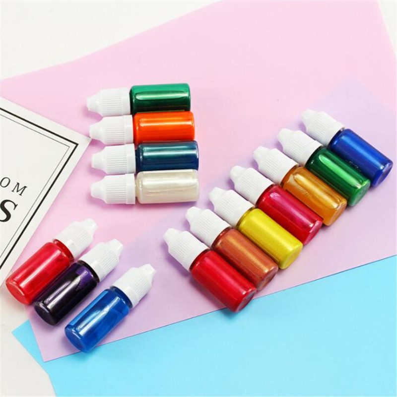 10 Ml Pearl Fényes Pigment 24 Színű Uv Gyanta Epoxigyanta Ragasztó Festék Színező Barkács Ékszer Forma Készítés Kézműves