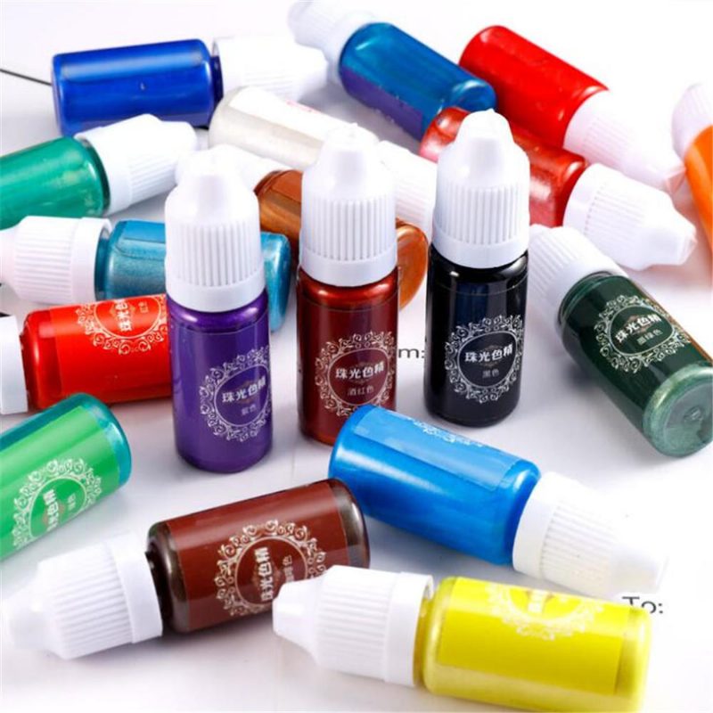 10 Ml Pearl Fényes Pigment 24 Színű Uv Gyanta Epoxigyanta Ragasztó Festék Színező Barkács Ékszer Forma Készítés Kézműves