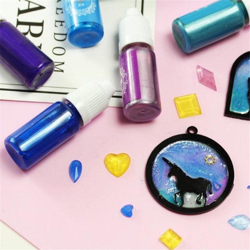 10 Ml Pearl Fényes Pigment 24 Színű Uv Gyanta Epoxigyanta Ragasztó Festék Színező Barkács Ékszer Forma Készítés Kézműves