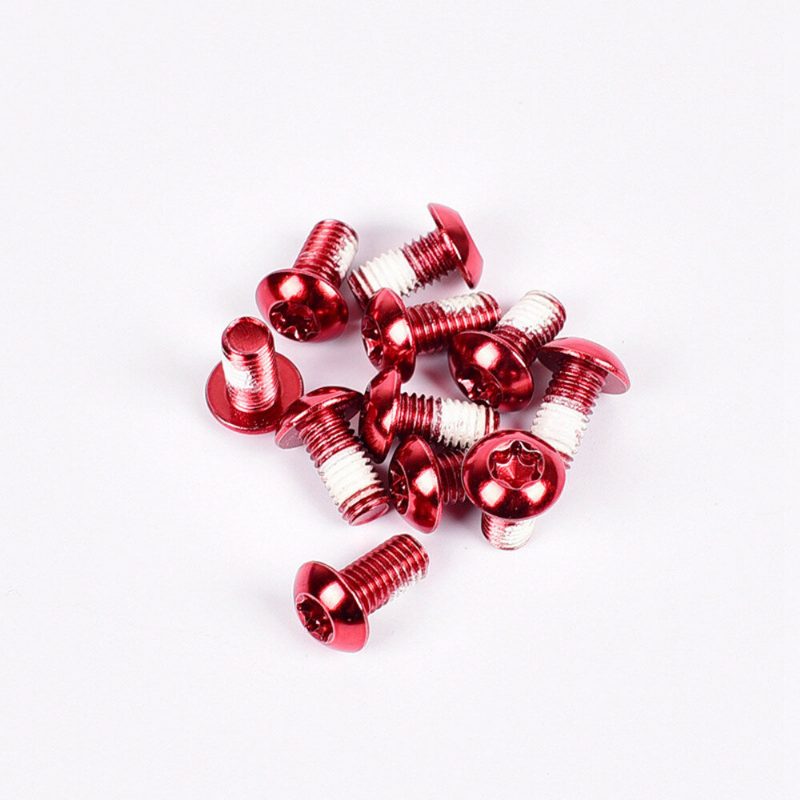 12 Db Mountain Bike Színes Tárcsacsavaros Ötvözet Acél Fékbetét Csavaros Csúszásmentes T25 Csavarok M5*10mm