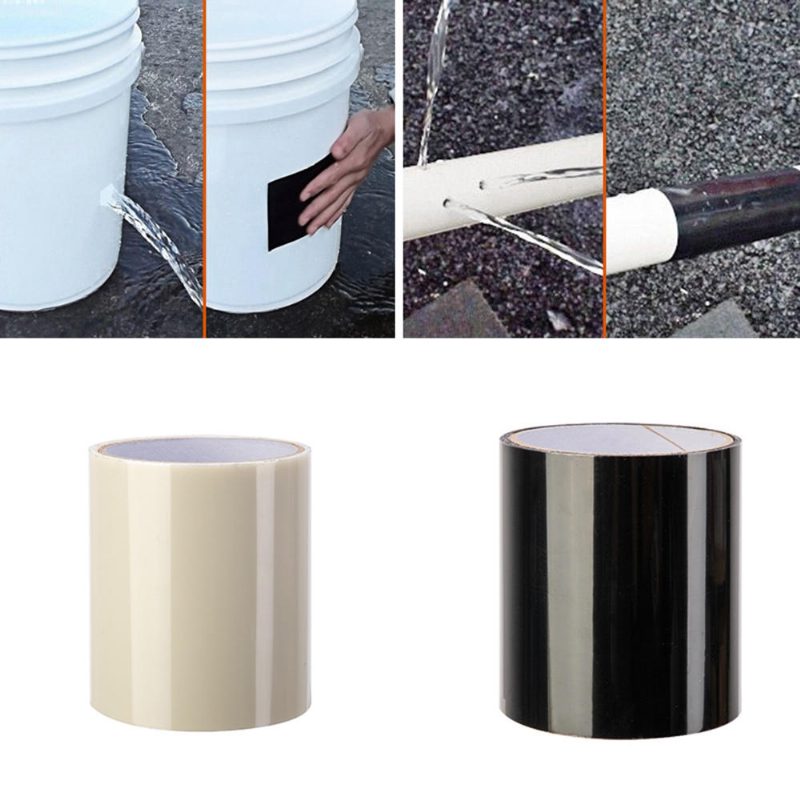 150x30cm Pvc Fekete/fehér Super Fix Erős Vízálló Ragasztószalag Csőjavító Szalag Önrögzíthető Szivárgásgátló Tömítés Szigetelő