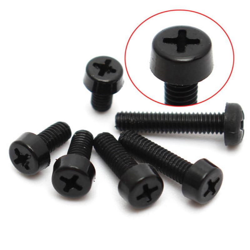 20 Db M2.5 Fekete Nylon Csavarok Phillips Műanyag Kerek Fejű Csavar