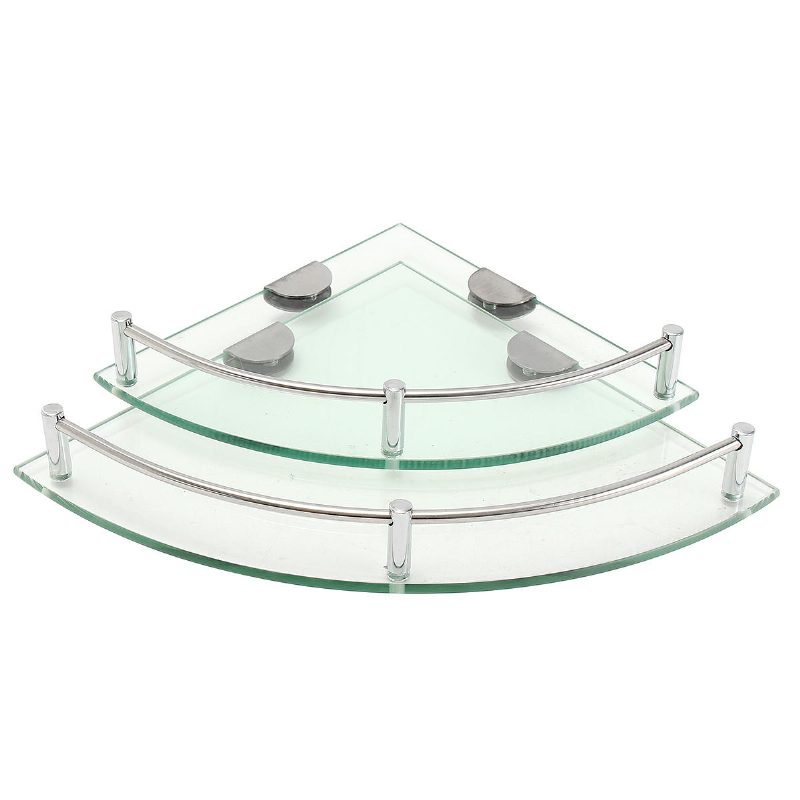 20cm/25cm Modern Üveg Fürdőszoba Kád Zuhany Háromszög Polc Rendszerező Törülközőtartó Egyrétegű