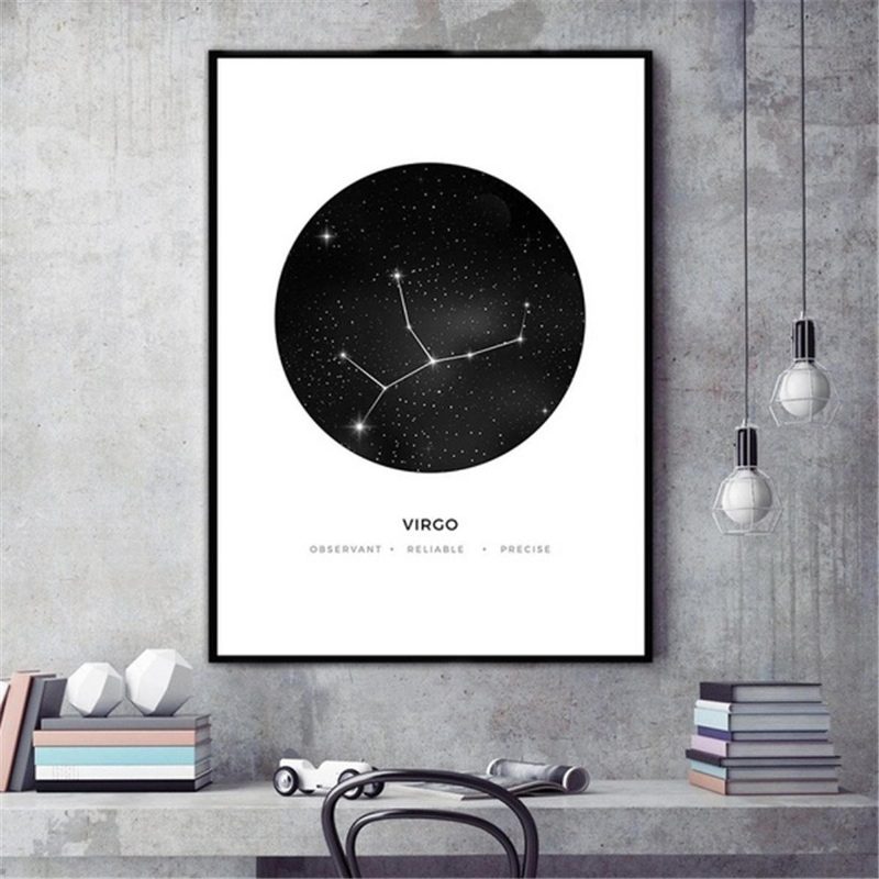 30x40cm Csillagkép Art Canvas Plakátok Geometriai Asztrológia Festmény Tapéta