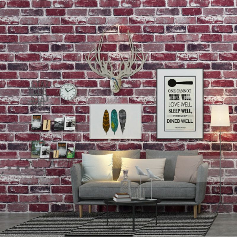 3d Modern Téglamintás Nem Szőtt Falmatrica Vintage Stílusú Nappali Hálószoba