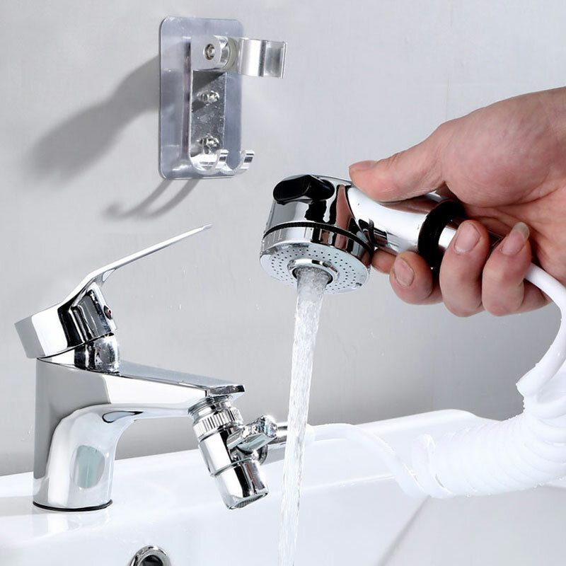 Fürdőszoba Kád Mosdó Mosdókagyló Vízcsap Külső Zuhany Kézi Spray Keverő Kifolyó Csaptelep Falra Szerelhető Készlet Öblítő Hosszabbító Hajmosó Háziállat Tisztítás