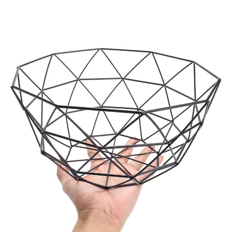Geometrikus Fémhuzal Dekoráció Tároló Kijelző Kosár Zöldséges Gyümölcs Tál Tartó