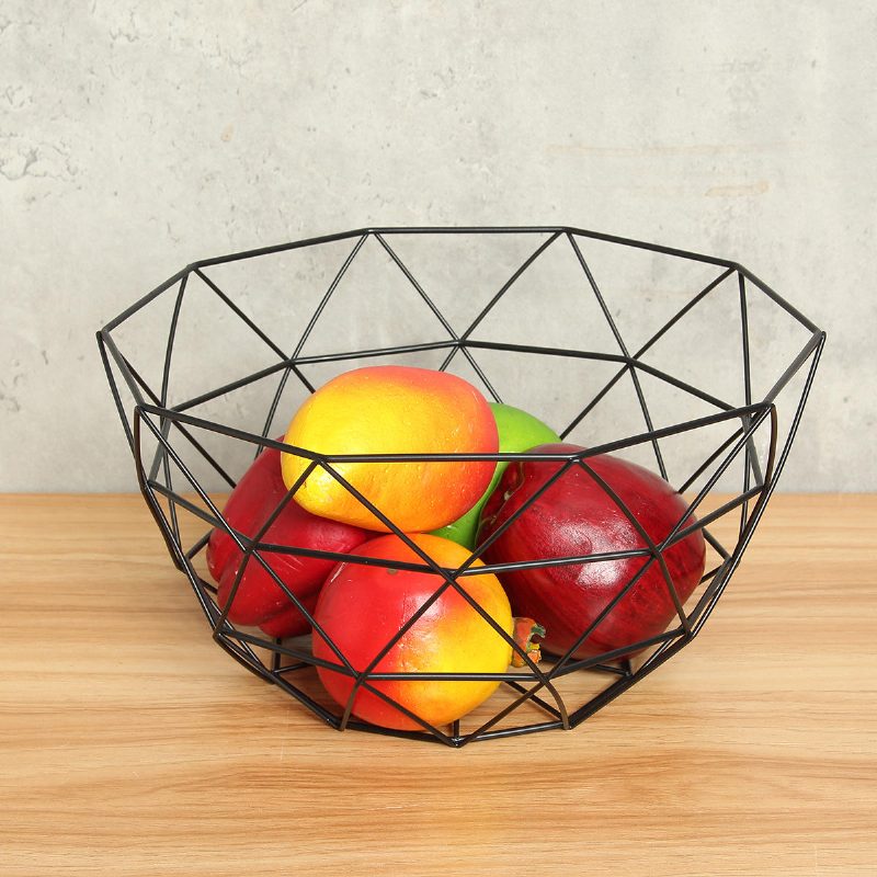 Geometrikus Fémhuzal Dekoráció Tároló Kijelző Kosár Zöldséges Gyümölcs Tál Tartó