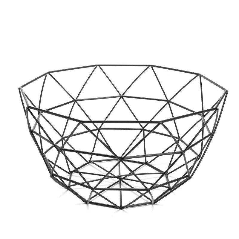 Geometrikus Fémhuzal Dekoráció Tároló Kijelző Kosár Zöldséges Gyümölcs Tál Tartó