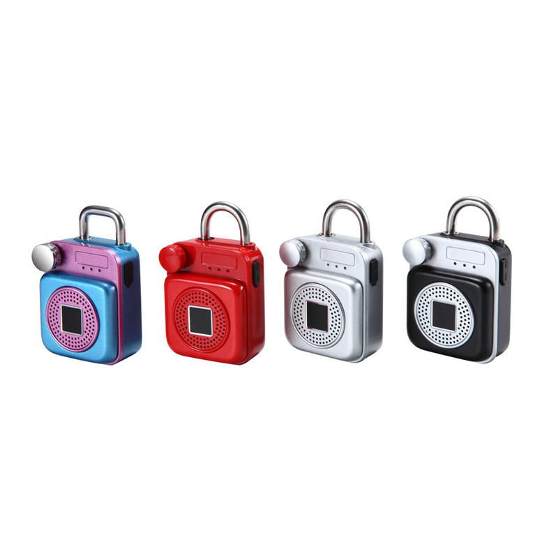 Mini Hátizsák Alakú Bluetooth Hangszóró Smart Lock Usb Töltő App/ujjlenyomat Feloldó Lakat