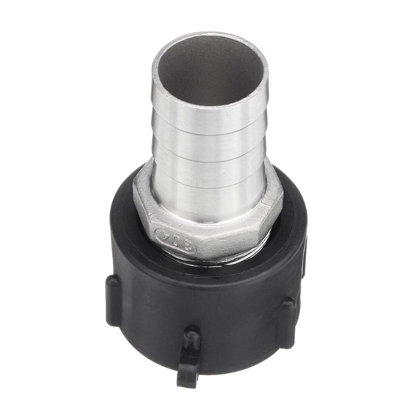 S60x6 Ibc Tartály Durva Menetes Leeresztő Adapter 38/45/50/60 mm-es Rozsdamentes Acél Tömlő Kimeneti Csatlakozó Csereszelep Szerelvény Alkatrészei Otthoni Kerthez