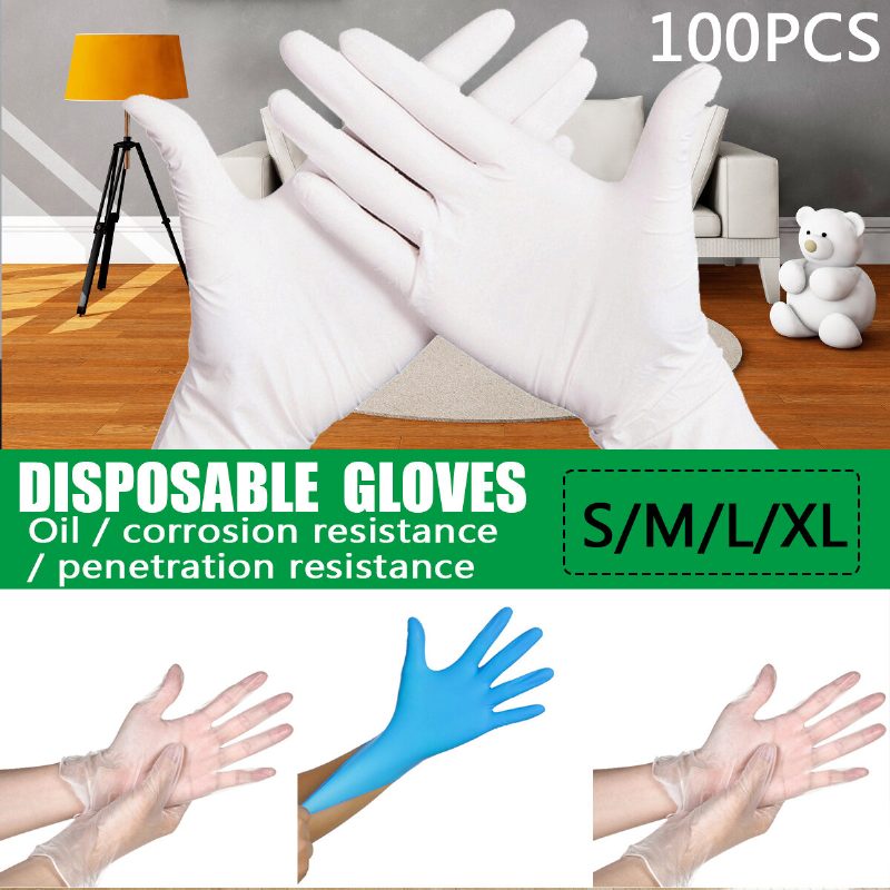 100 Db Eldobható Pvc Orvosi Nitril Kesztyű Csúszásmentes Szépség Élelmiszeripari Gumi Típusú Munka