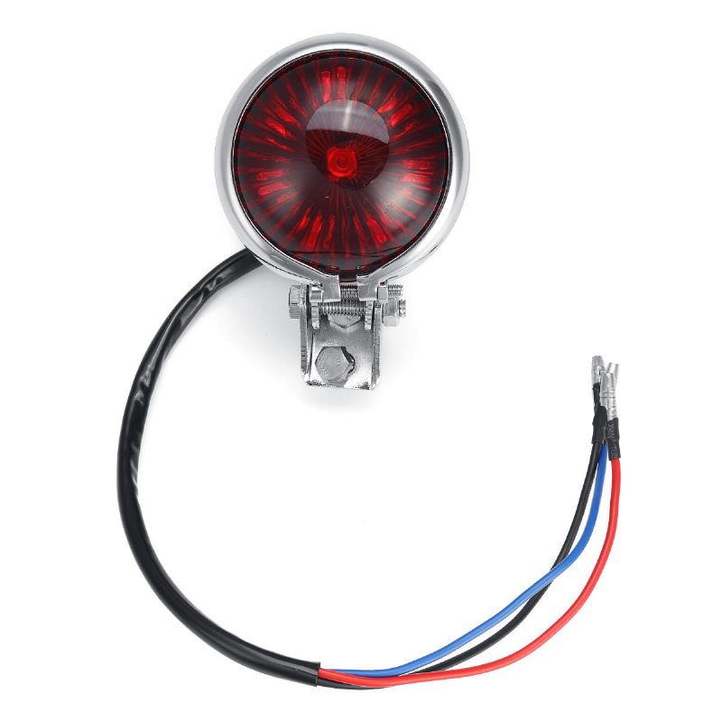 12 V-os Motorkerékpár Füstölő Hátsó Fék-stop Piros Lámpa Harley Chopper Cafe Racerhez
