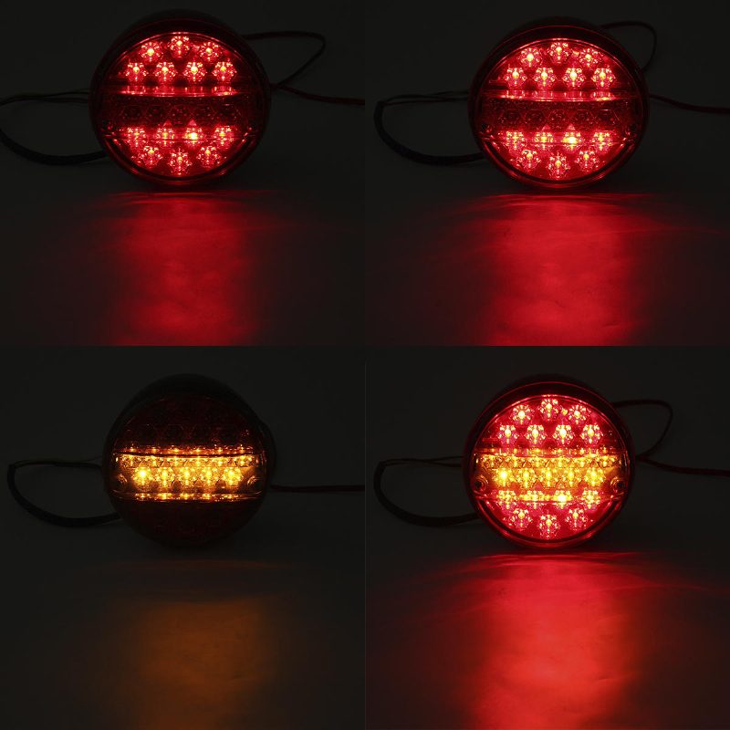 12v/24v 20led Hamburger Hátsó Megálló Visszajelző Lámpák Kerek Utánfutó Kamionhoz Lakókocsi Furgon Atv Busz