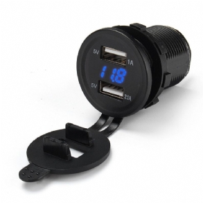 12v-24v 3.1a Kettős Usb Töltő Aljzat Adapter Feszültség Voltmérő Motorkerékpár Autós Csónak Tengeri