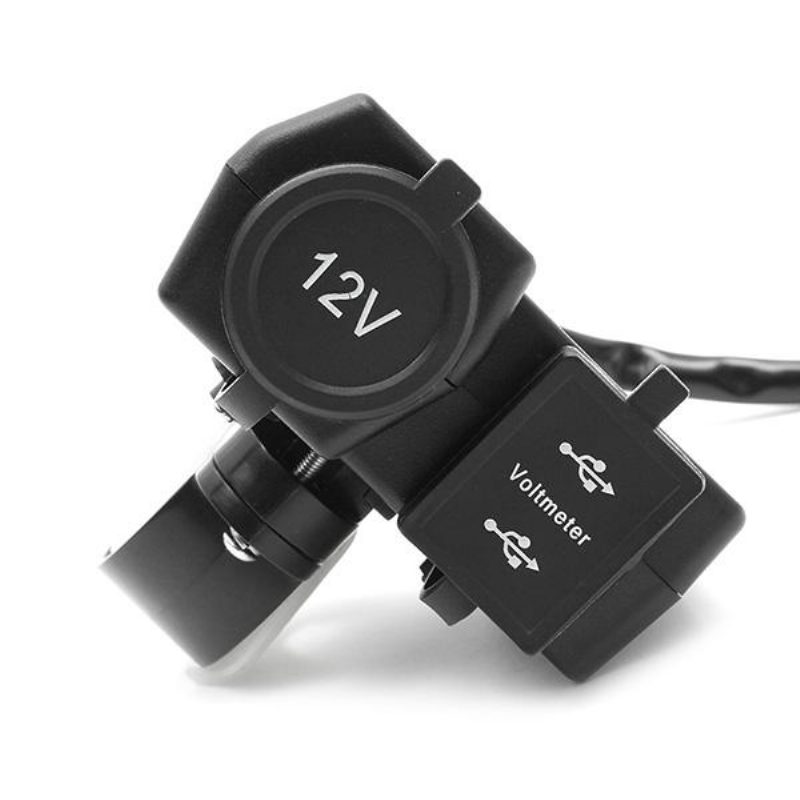12v/24v 3.1a Vízálló Motorkerékpár Dupla Usb Töltő Led Feszültségmérő Aljzat