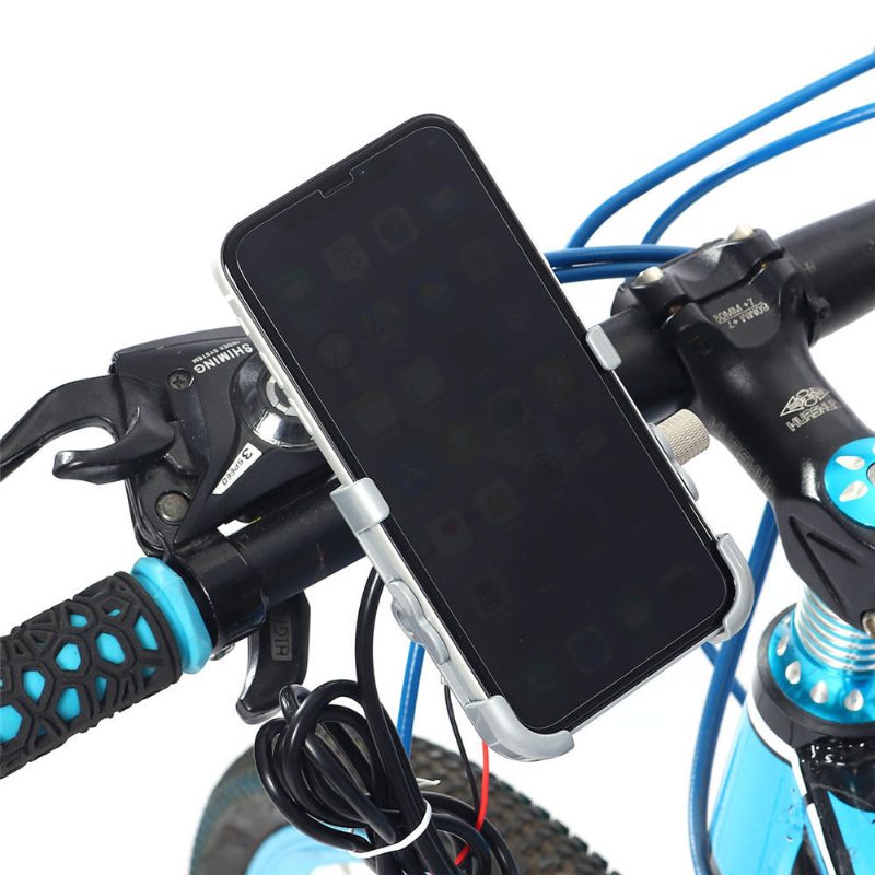 12v 2a Telefontartó Usb Töltő Alumínium Ötvözet Motorkerékpár Kormány/ Visszapillantó Tükrök Tartókonzol
