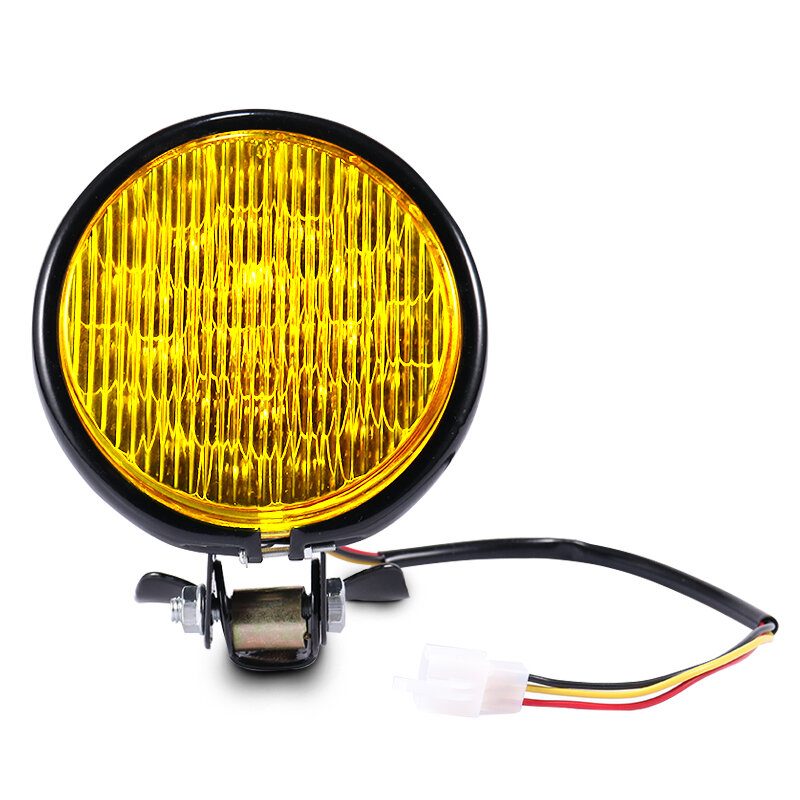 12v 55w Motorkerékpár Led Első Fényszóró Univerzális Tompított Fényű Borostyán Motoros Retro Kerek Vintage Reflektor