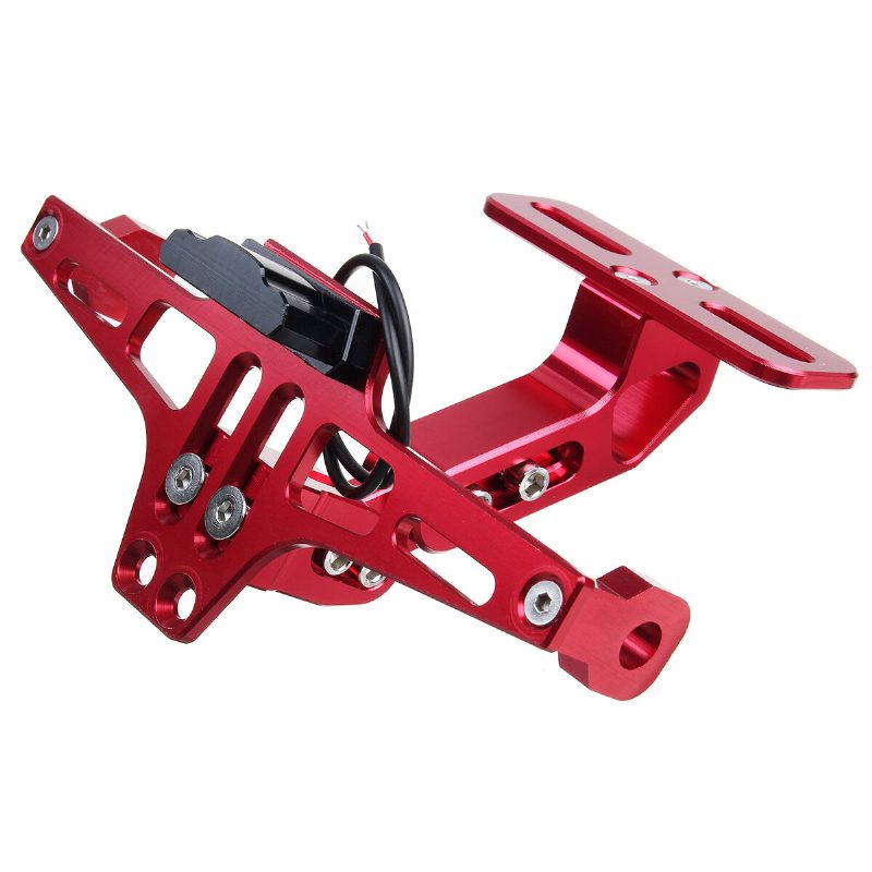 12v Cnc Motorkerékpár Ötvözet Rendszámtábla Tartó Konzol Led Lámpák Univerzális
