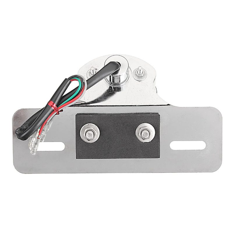 12v Motorkerékpár Hátsó Fék Stop Piros Lámpa Rendszámtábla Konzol Lámpák Króm/fekete