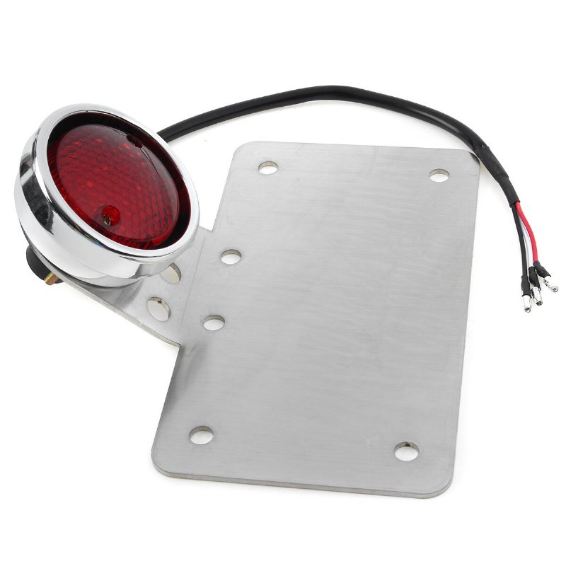12v Motorkerékpár Rendszámtábla Hátsó Lámpával Fék Led-es Irányjelző Féklámpa Univerzális Rozsdamentes Acél