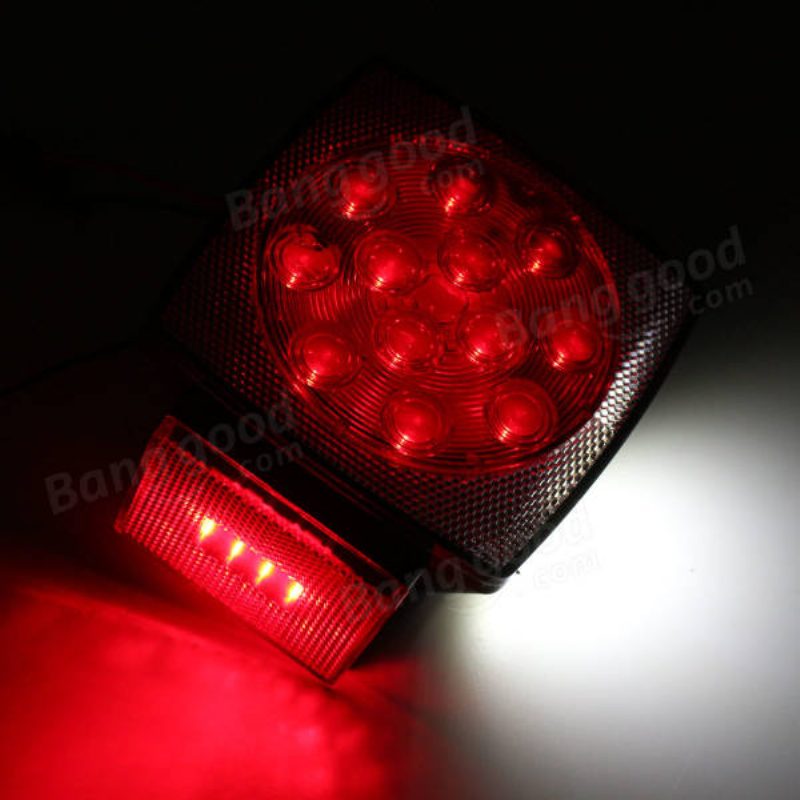12v-os Led-es Négyzet Alakú Pótkocsi Hátsó Lámpák Teherautó-fék-féklámpa Csapszegre Szerelhető Univerzális