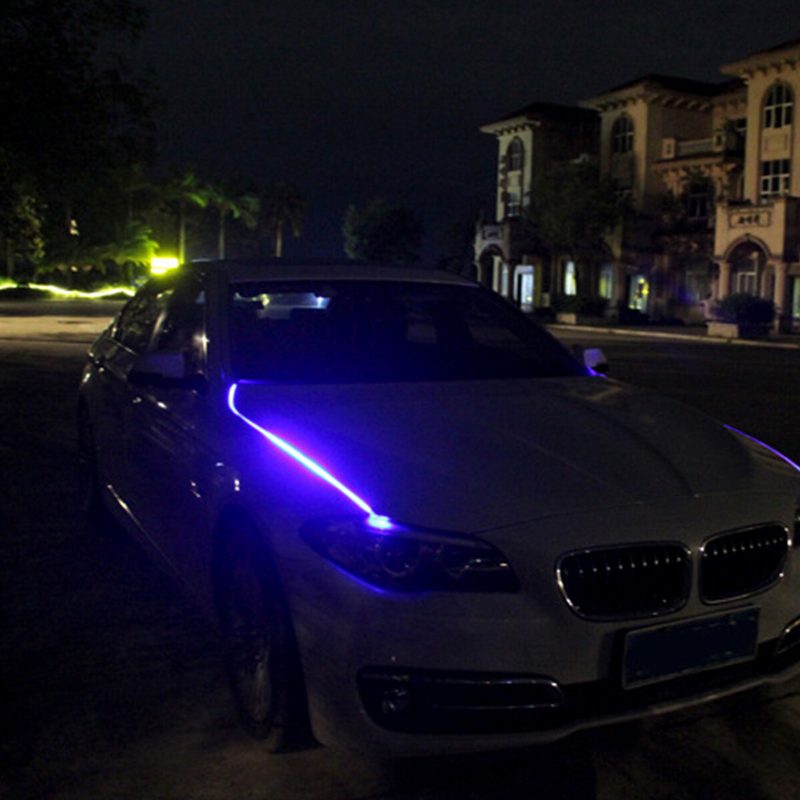 2 Db Motorháztető Led-es Fénycsíkos Rácsok Légterelő Alatt Szkennelő Led Knight Rider