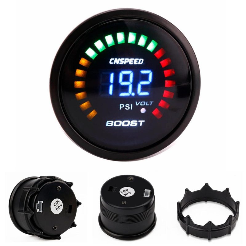 2 Hüvelykes 52 mm-es Digitális Turbóerősítő/víz/olaj Hőmérséklet/nyomás/fordulatszámmérő/egt Monitor Versenymérő