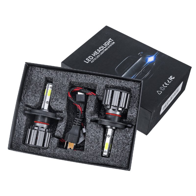 2db 40w 8000lm 6000k H4/h7/9005/9006/h11 Led Fényszóró Izzók Távolsági És Tompított Fényes 4 Oldalas 9-36v Ip68