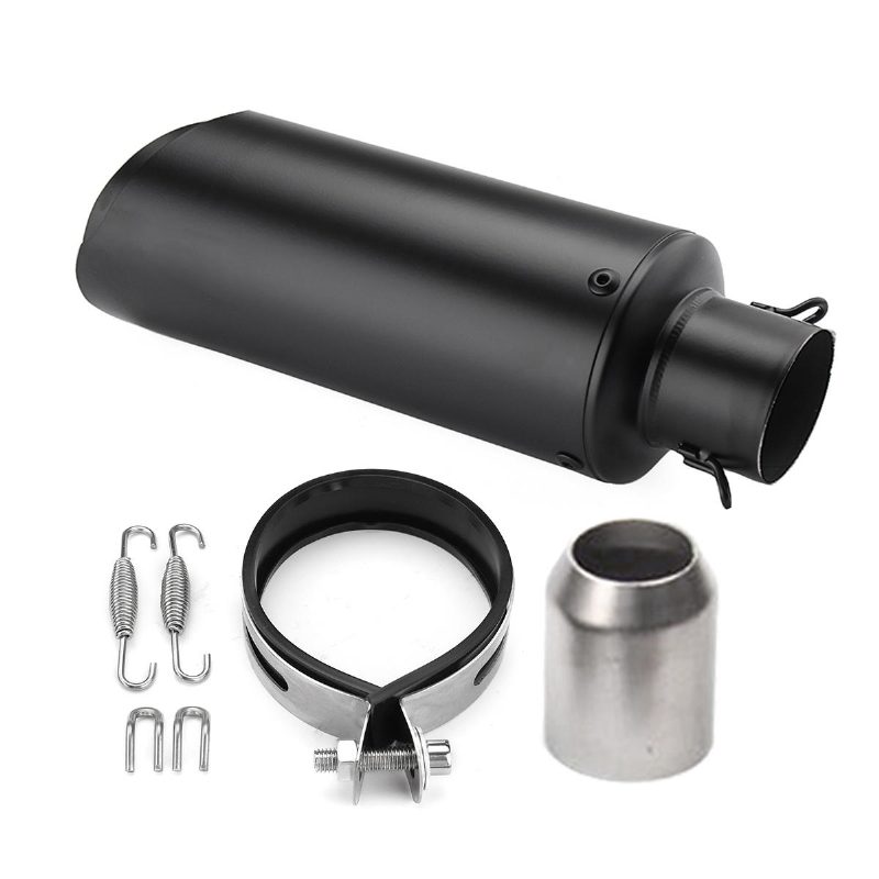 38-51 mm-es Motorkerékpár Kipufogó Csővégek Rozsdamentes Acél Fekete