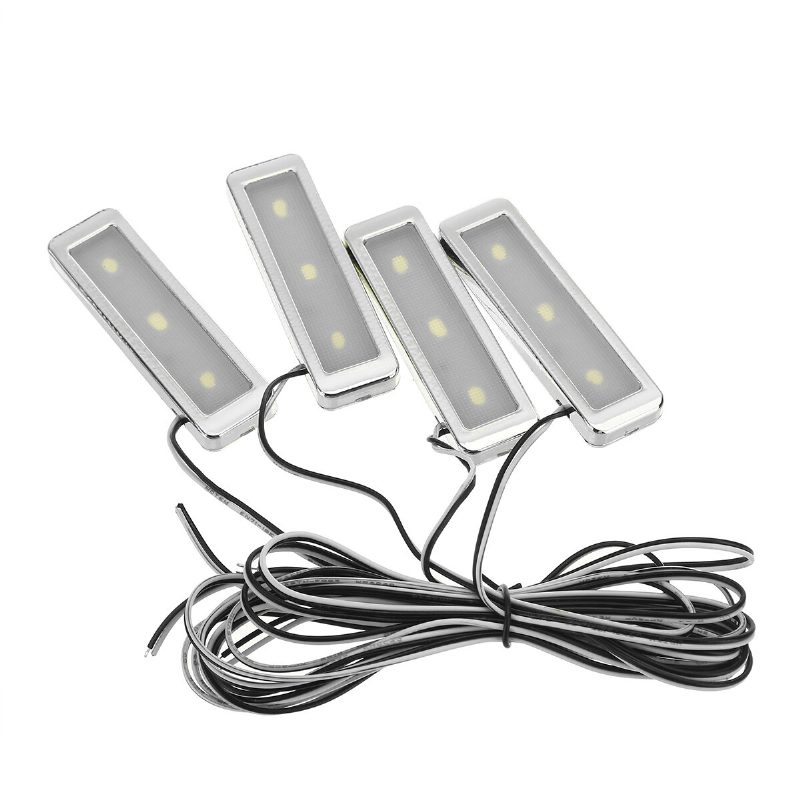 4db 3 Led Univerzális Autós Kartámasz Belső Tálfény Dekoratív Hideg Ajtókilincs Lámpa Autó Világítás Kiegészítők