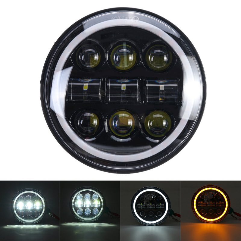 5-3/4" 5.75" Motorkerékpár Projektor Led Fényszóró Zárt Hi-lo Beam Halo Gyűrűs Lámpa