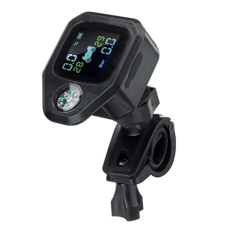 Motorkerékpár Iránytű Tpms Lcd Kijelző Vízálló Gumiabroncsnyomás-figyelő Rendszer Iránya 2db Érzékelő Gumiabroncsnyomás Riasztás Figyelése