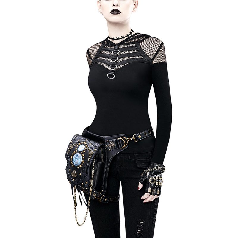 Motorkerékpár Steampunk Deréktáska Pu Bőr Kézitáska Váll Gótikus Retro Viktoriánus Stílusban