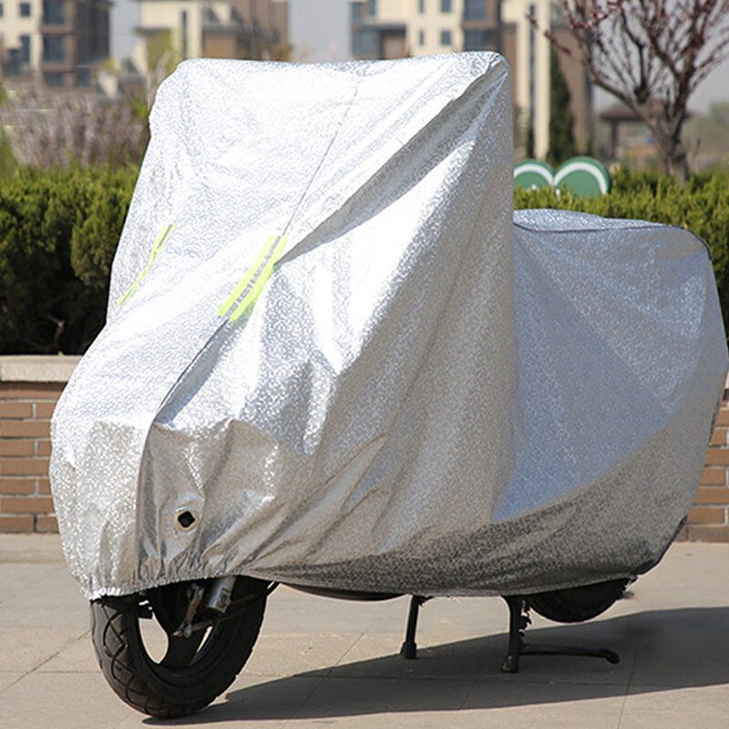 Motorkerékpár Védőburkolat Esőpor Vízálló Nylon Lapos Fényvisszaverő Csíkkal