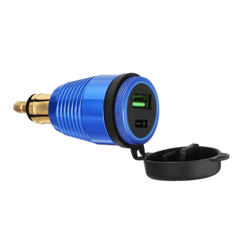 Qc3.0 Type-c Usb Autós Töltő Vízálló Általános Gyors Usb Aljzat Kék Fény