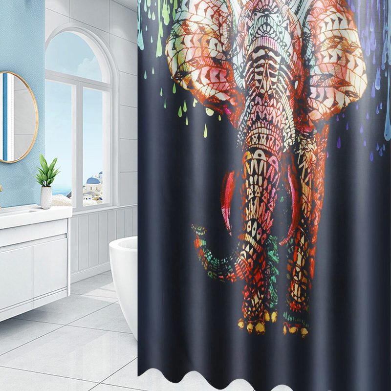 180x180cm Africa Elephant Zuhanyfüggöny Vízálló Tartós