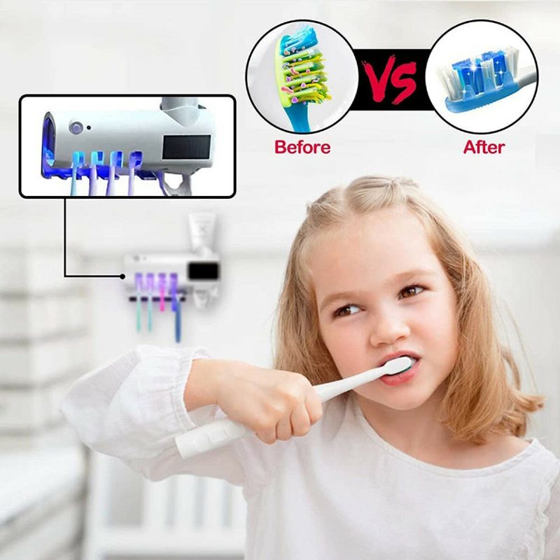 2 Az 1-ben Szoláris Uv Fény Ultraibolya Intelligens Fogkefe Tartó Sterilizáló Készlet