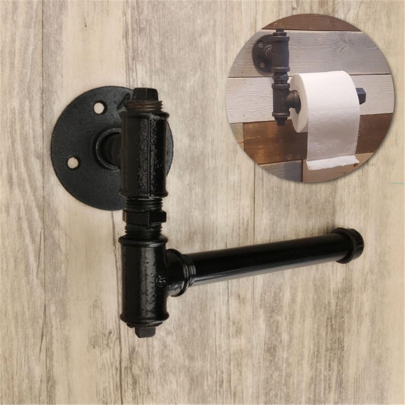 210 mm-es Ipari Retro Vascső Papírtekercs Tartó Toliet Fali Akasztó